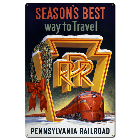 Seasons Best Way To Travel Vintage Style Metal Sign 24 x 36
