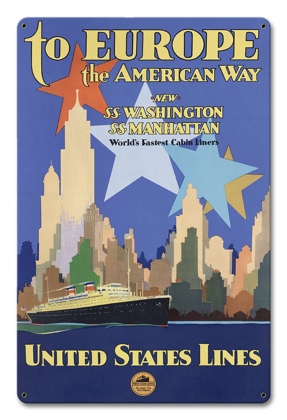 To Europe The American Way 12 x 18