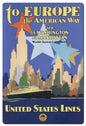 To Europe The American Way 24 x 36