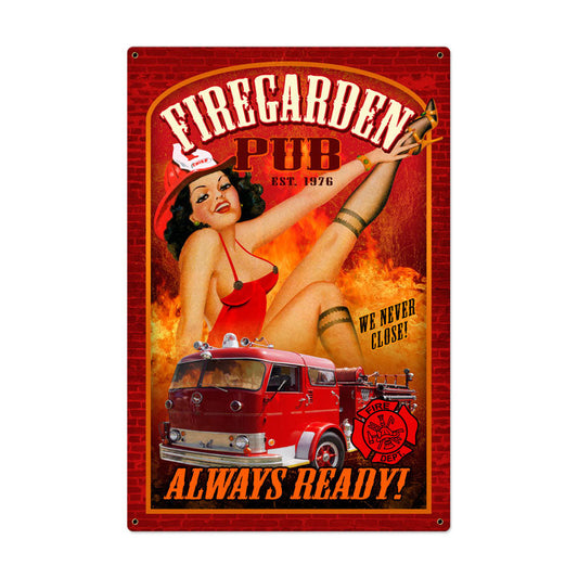Fire Garden Vintage Style Metal Sign 24 x 36