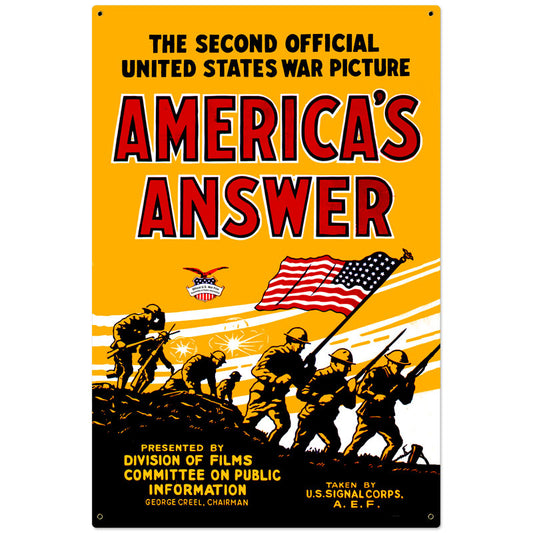 Americans Answer Vintage Style Metal Sign 24 x 36