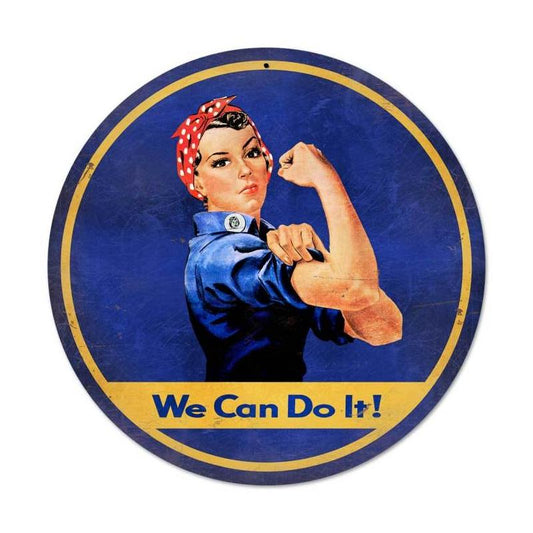 Rosie The Riveter Vintage Style Metal Sign 28 x 28