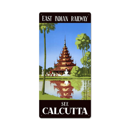 Calcutta Vintage Style Metal Sign 18 x 36