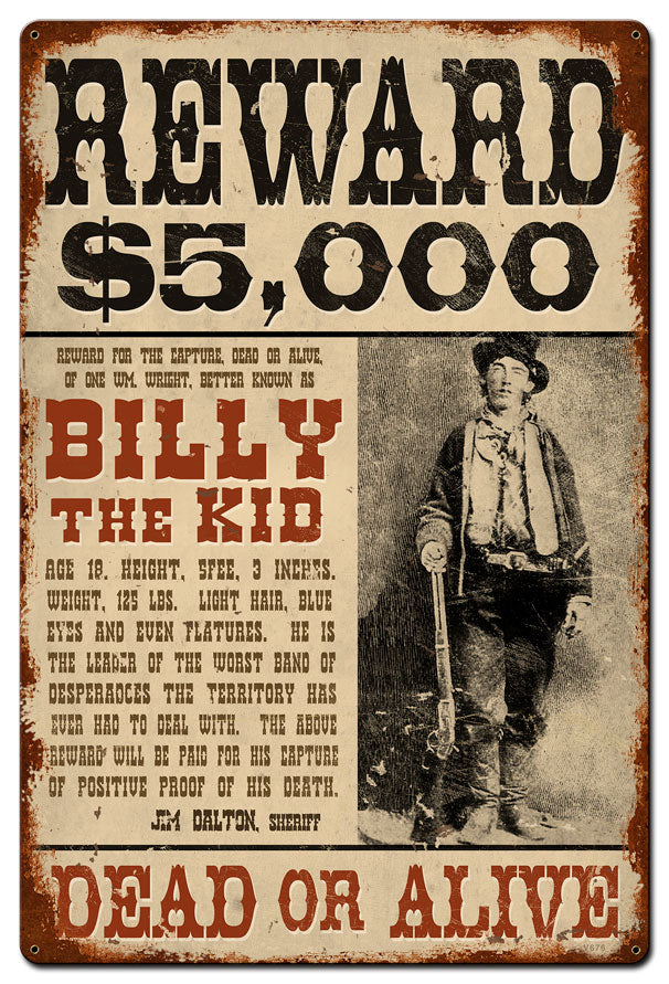 Wanted Billy The Kid 24 x 36