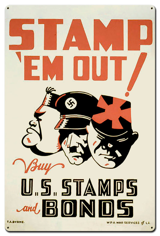 Stamp 'Em Out Vintage Style Metal Sign 36 x 24