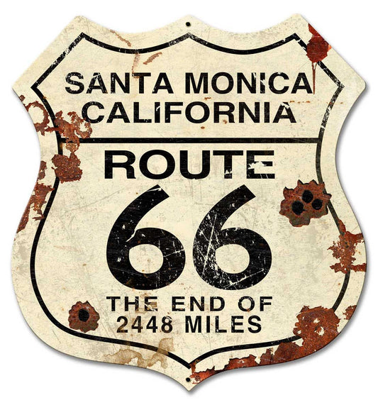 Tr 66 California Vintage Style Metal Sign 28 x 28
