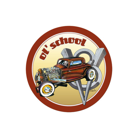 Ol' School Vintage Style Metal Sign 14 x 14