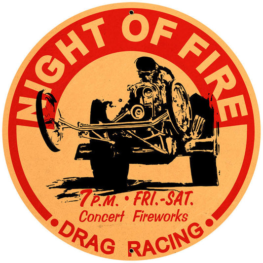 Night Of Fire Vintage Style Metal Sign 28 x 28