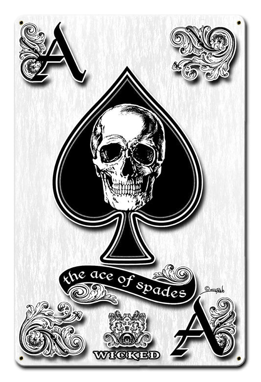 Ace Of Spades Vintage Style Metal Sign 12 x 18
