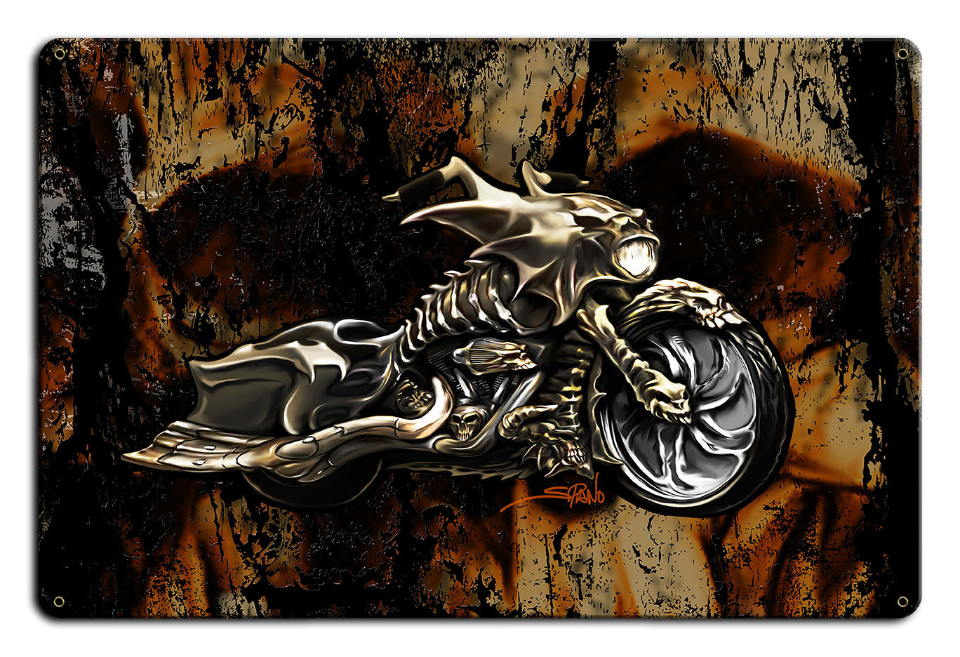 Evil Bones Motorcycle 18 x 12