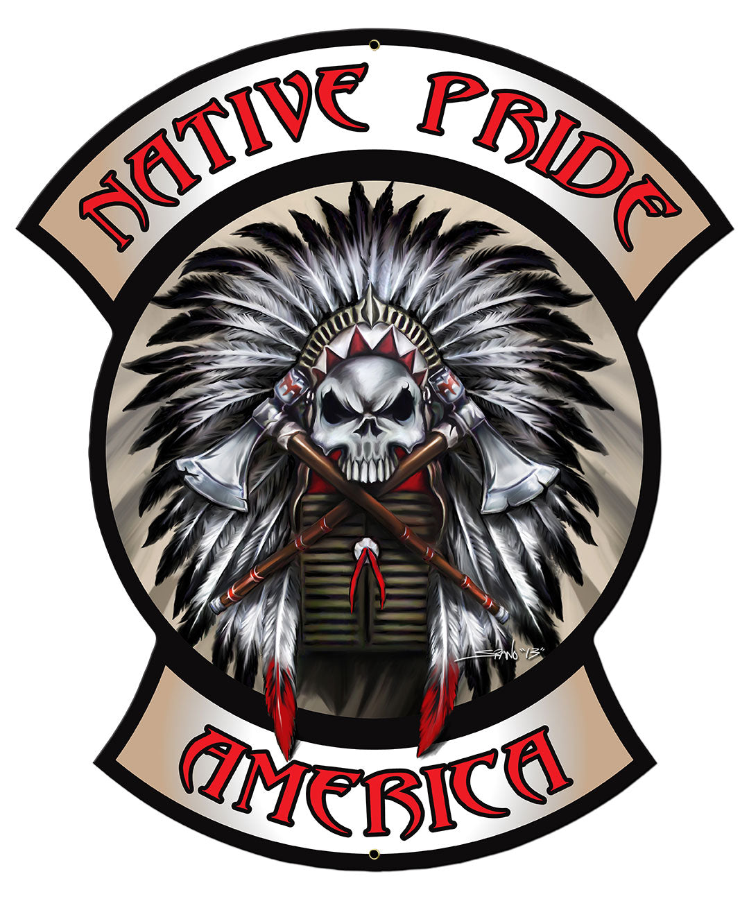 Native Pride Indian Skull 14 x 16